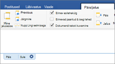 The header area of a document is shown