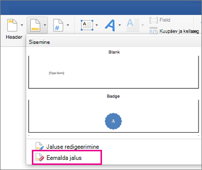 On the Footer menu, Remove a Footer is highlighted