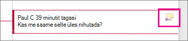 Esile on tõstetud nupp Vasta kommentaarile