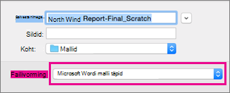 In the Save As box, Word template is highlighted