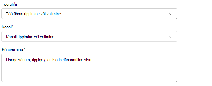 Tegevus – sõnumite ja värskenduste automatiseerimine