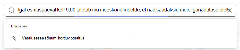 AI suggestion in search box