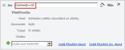 Lauseke makron Ehto-osassa
