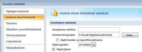 Mukautetun kuvakkeen lisääminen sovellukselle