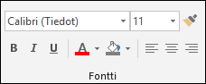 Accessin Fontti-ryhmän komennot