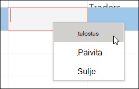 Näyttökuva Access-lomakkeen pikavalikosta