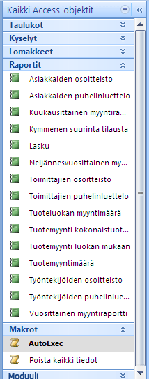 Siirtymisruudun kohteet