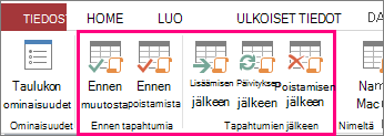 Tapahtumaohjatun tietomakron lisääminen