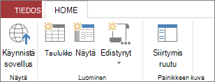 Toiminto tallentaa sovelluksen ja avaa sen selainnäkymässä.