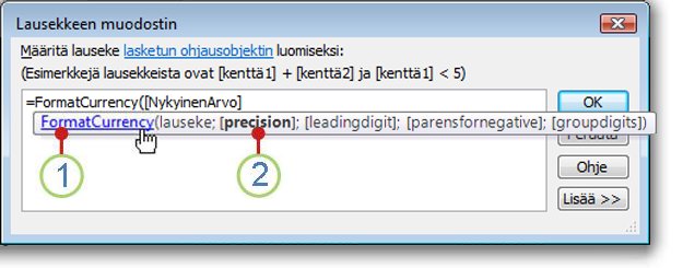 Funktion Pikavihje-näyttö.