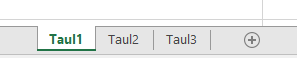 Excel-ruudun alaosassa näkyvät Excel-taulukon välilehdet