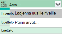 JSON-luettelon laajentaminen