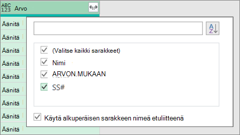 JSON-tietueen laajentaminen