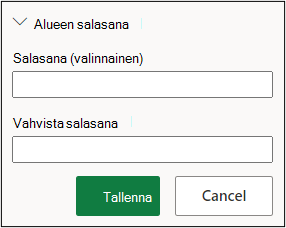 Alueen suojauksen määrittäminen
