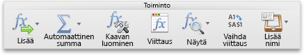 Kaavat-välilehti, Funktiot-ryhmä