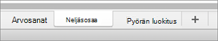 MacOS:n Taulukko-välilehti.