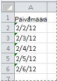 Solut, joiden vasemmassa yläkulmassa on vihreä virheenilmaisin