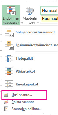 Ehdollinen muotoilu -painike Aloitus-välilehdessä