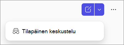 Näyttökuva väliaikaisesta keskustelupainikkeesta Copilot Chat