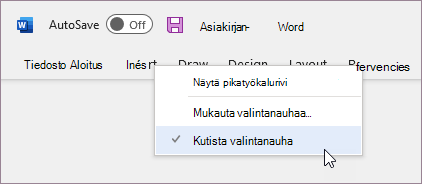 Valintanauhan laajentaminen