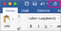 Toista-kuvake on korostettuna valintanauhassa.