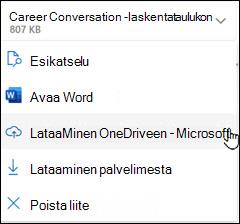 uusi Outlook-lataus OneDrive-ikkunaan