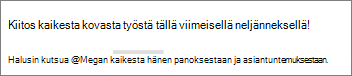 Voit halutessasi näyttää vain henkilöiden etunimen