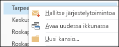 Hallitse järjestelytoimintoa