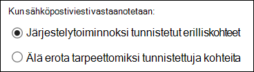 Outlookin verkkoversion järjestelytoiminto