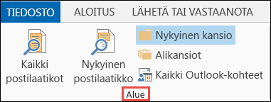 Rajaa hakutuloksia valitsemalla laajuus