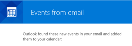 Outlook voi luoda tapahtumia sähköpostiviesteistäsi