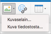 Näyttää vaihtoehdot kuvan lisäämiselle allekirjoitukseen
