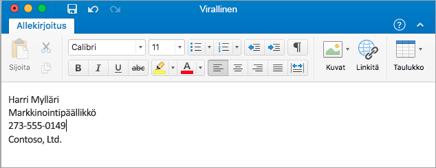 Näyttää allekirjoituseditorin