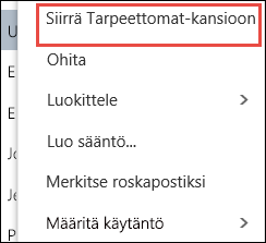 Siirrä tarpeettomiin
