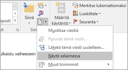 Valitse Näytä selaimessa.