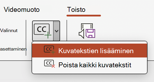 Lisää tekstitykset videoon PowerPointissa.