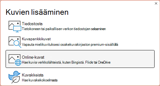 Lisää kuvia -valintaikkuna.
