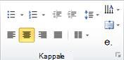 Aloitus-välilehden Kappale-ryhmä