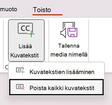 Poista kaikki videon tekstitykset PowerPointissa.