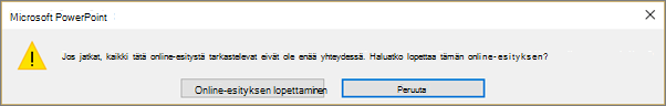 PowerPoint-verkkoesityksen lopettamisvalintaikkuna