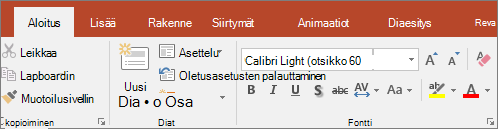 PowerPointin valintanauhan tekstin korostuskynä.