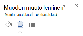 Muotoile muotoa -ruudun Tehosteet-välilehti