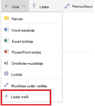 Lisää malli