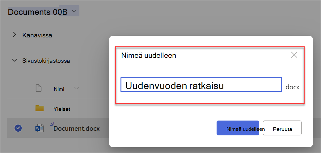 näyttökuva uuden nimen kirjoittamisesta