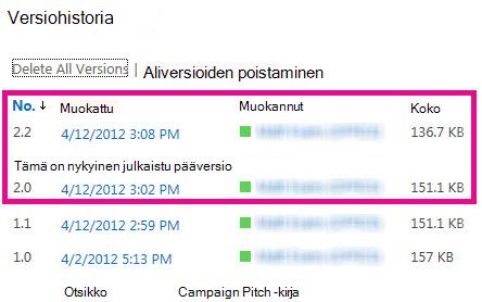 Versiohistoriasta poistettu aliversio