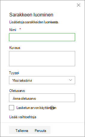 Sarakeruudun luominen