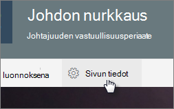 Sivun tiedot -valikko