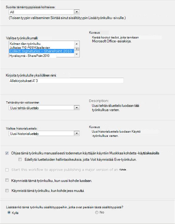 Liittämislomakkeen ensimmäinen sivu