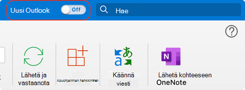 Uusi Outlook for Mac -vaihtopainike