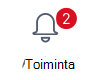 Toiminta-painike ja kaksi ilmoitusta